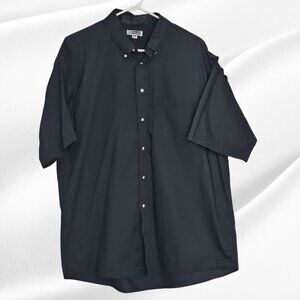 2/$20 Edwards Black Short Sleeve Button Front Shirt Size XL